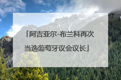阿吉亚尔-布兰科再次当选葡萄牙议会议长