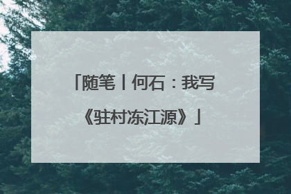 随笔丨何石：我写《驻村冻江源》