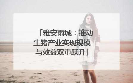 雅安雨城：推动生猪产业实现规模与效益双重跃升