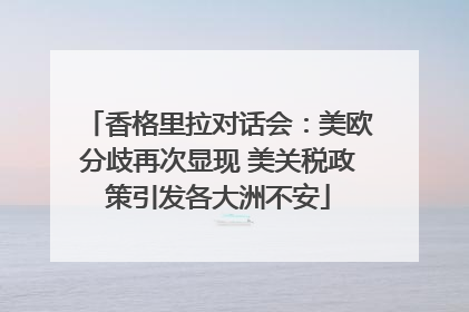 香格里拉对话会：美欧分歧再次显现 美关税政策引发各大洲不安