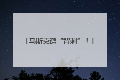 马斯克遭“背刺”！