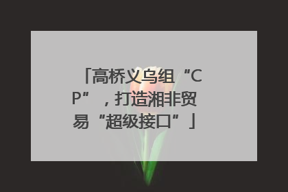 高桥义乌组“CP”，打造湘非贸易“超级接口”