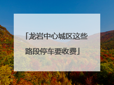 龙岩中心城区这些路段停车要收费