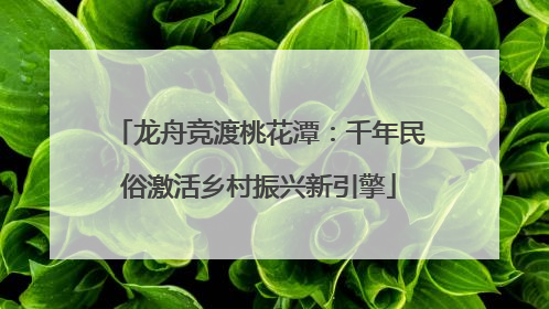 龙舟竞渡桃花潭：千年民俗激活乡村振兴新引擎