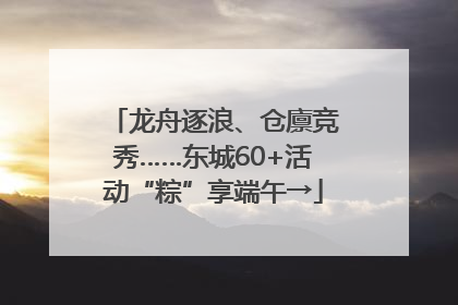 龙舟逐浪、仓廪竞秀……东城60+活动“粽”享端午→