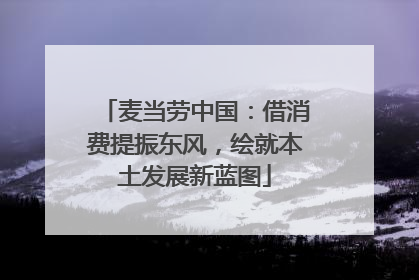 麦当劳中国：借消费提振东风，绘就本土发展新蓝图
