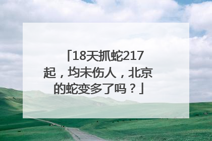 18天抓蛇217起，均未伤人，北京的蛇变多了吗？