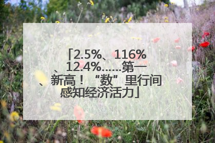 2.5%、116%、12.4%……第一、新高！“数”里行间感知经济活力