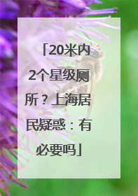 20米内2个星级厕所？上海居民疑惑：有必要吗