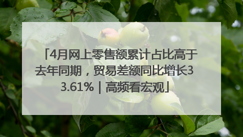 4月网上零售额累计占比高于去年同期，贸易差额同比增长33.61%｜高频看宏观