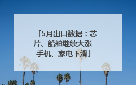5月出口数据：芯片、船舶继续大涨 手机、家电下滑